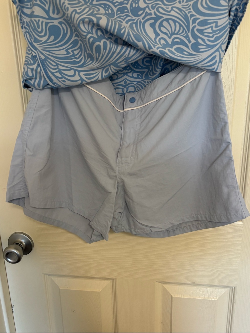Patagonia Button Out Boardie Skort Size 10 Blue Print Detachable Shorts - Picture 8 of 14